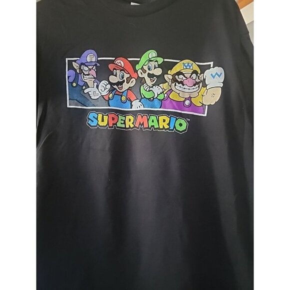 Nintendo Other - Nintendo Super Mario Brothers Tshirt Men Large Black Graphic Tee A106 Excellent